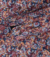 REDMOND Langarmhemd Blau/Rot Paisley 2XL-6XL Comfort Fit