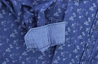 Übergrößen Herren Jeans Hemd KAMRO Blau Print 3XL-12XL