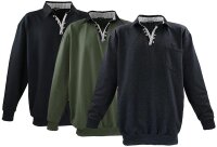 Übergrössen Schickes Sweatshirt mit Kentkragen und Knopfleiste LAVECCHIA in 3 Farben LV-602
