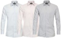 REDMOND Übergrößen Langarmhemd 3 Farben gestreift 2XL-6XL Comfort Fit