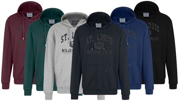 Übergröße Kapuzen-Sweatshirt AHORN SPORTS St. Louis dunkelgrau 6 Farben 3XL-10XL