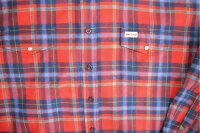 KAMRO Übergrößen Flanell-Langarm-Herrenhemd Rot/Blau/Gelb kariert 5XL-12XL