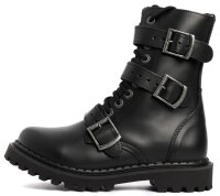 ANGRY ITCH 10-Loch 3 Buckle LIGHT Stiefel Schwarz Leder...