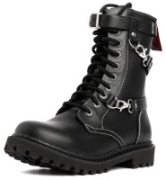 ANGRY ITCH 10-Loch 3 Straps LIGHT Stiefel Schwarz Leder...