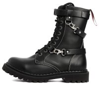 ANGRY ITCH 10-Loch 3 Straps LIGHT Stiefel Schwarz Leder...