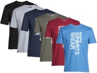 Übergrößen Schickes T-Shirt AHORN SPORTSWEAR Schwarz "Sports Wear" 9XL, 10XL