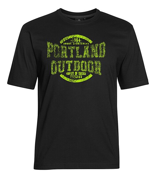 Übergrößen Schickes T-Shirt "Portland Outdoor" AHORN SPORTSWEAR Schwarz 9XL