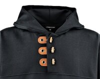 Übergrössen Sweatshirt mit Kapuze und Knopfleiste LAVECCHIA Schwarz LV-605