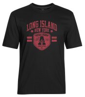 Übergrößen T-Shirt AHORN SPORTSWEAR Druck Long Island Football (rot) Schwarz 6XL-8XL