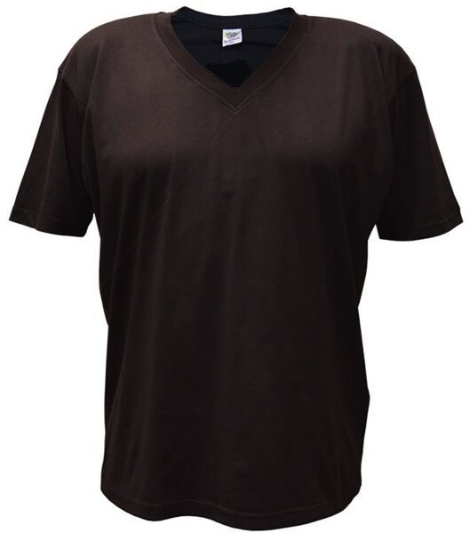 Übergrößen Tolles Basic T-Shirt RAMMBOCK Schwarz mit Stickerei V-Neck 10XL