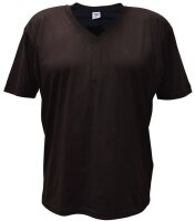 Übergrößen Tolles Basic T-Shirt RAMMBOCK Schwarz mit Stickerei V-Neck 10XL