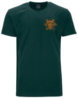 Übergrößen T-Shirt AHORN SPORTSWEAR bottle green Druck Aloha Turtle orange