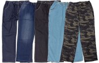 Übergrößen Jogging-Jeans Schlupf-Jeans Gummibund bequem 5 Farben 3XL-12XL
