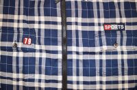 Übergrößen Herren-Karo-Hemd mit Reißverschluss Blau/Weiß 3XL-14XL