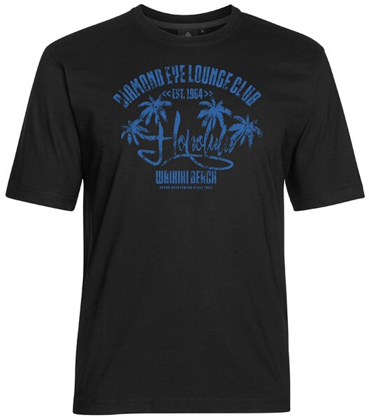 Übergrößen T-Shirt AHORN SPORTSWEAR Honolulu blau Schwarz