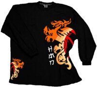 Übergrößen Designer Kasten Sweatshirt Honeymoon "Dragon" schwarz 3XL-15XL