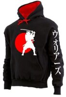 Übergrößen Designer Sweatshirt HONEYMOON Samurai schwarz/rot 3XL bis 12XL