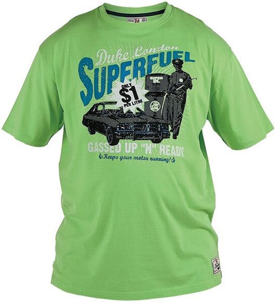 Übergrößen T-Shirt Duke Clothing London SUPERFUEL Grün 3XL-4XL