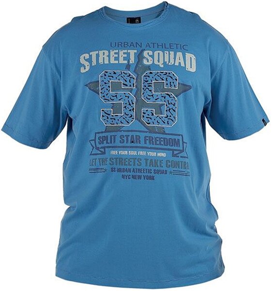 Übergrößen T-Shirt Split Star by Duke Clothing London PASCAL Blau 3XL-5XL