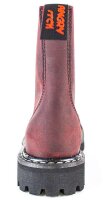 ANGRY ITCH-8-Loch Vintage Bordeaux Ranger Armee Leder Stiefel Stahlkappe  EU36-48