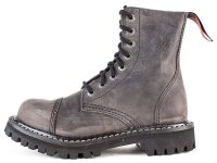 ANGRY ITCH-8-Loch Vintage Dunkelbraun Ranger Leder Stiefel Stahlkappe  EU36-48