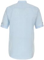 REDMOND Übergrößen Leinen-Kurzarmhemd Brusttasche Hellblau 3XL, 6XL Comfort Fit