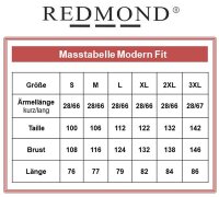 REDMOND Übergrößen Leinen-Hemd Brusttasche Bunt gestreift 2XL-6XL Comfort Fit