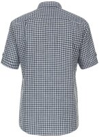 REDMOND Übergrößen Leinen-Hemd Brusttasche Blau/Weiß kariert 2XL-6XL Comfort Fit
