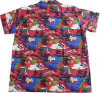 Übergrößen Kurzarm-Herren-Hawaiihemd KAMRO Rot/Blau/Grün 8XL