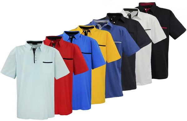 Übergrössen Hippes Polo-Shirt Kurzarm LAVECCHIA 7 Farben LV-1701