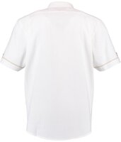 Übergrößen OS Trachten Kurzarmhemd Weiß Leistenstickerei Brusttasche 3XL-6XL