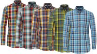 REDMOND Übergrößen Langarmhemd 5 Farben kariert 2XL-6XL Comfort Fit
