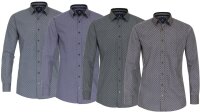 REDMOND Übergrößen Langarmhemd 4 Farben gepunktet 2XL-6XL Comfort Fit