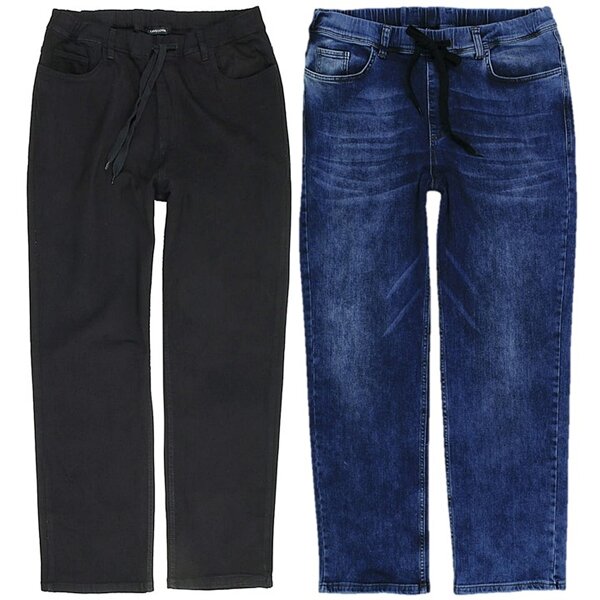 Übergrössen Top Jeans LAVECCHIA LV-502 Schwarz und Blau