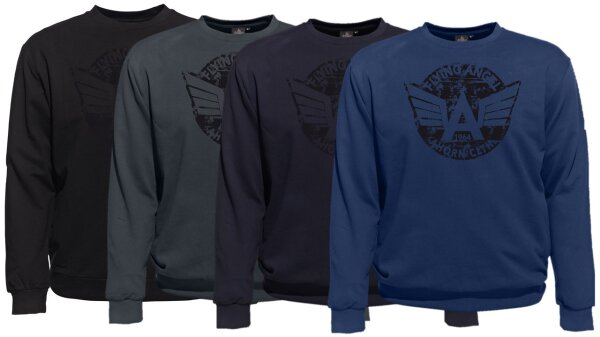 Übergrößen Sweatshirt AHORN SPORTSWEAR Flying Angel schwarz 3 Farben 3XL-10XL